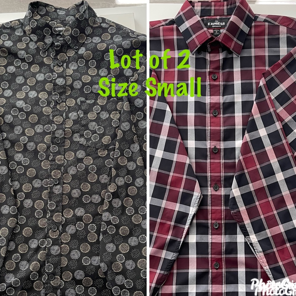 💜BUNDLE- 2 Express Men Long sleeved button up work shirts Size S